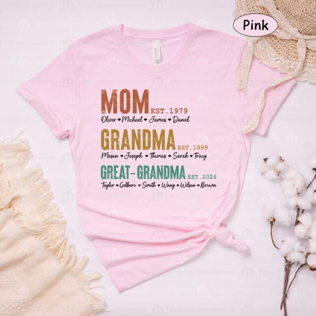 Custom Great Grandma Shirt – To Be Est Shirt with Grandchild Names
