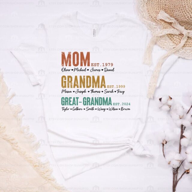 Custom Great Grandma Shirt – To Be Est Shirt with Grandchild Names