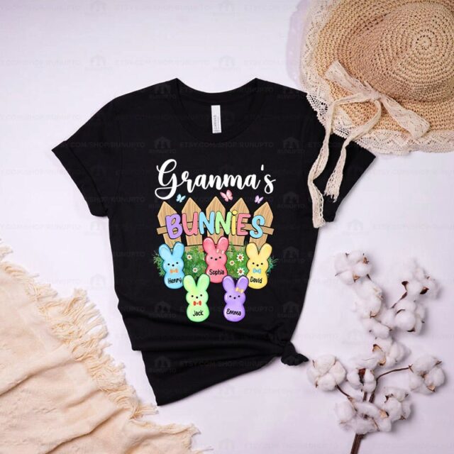Custom Grandma’s Little Bunnies Shirt – Easter Grandma, Nana, Mimi with Kids’ Names