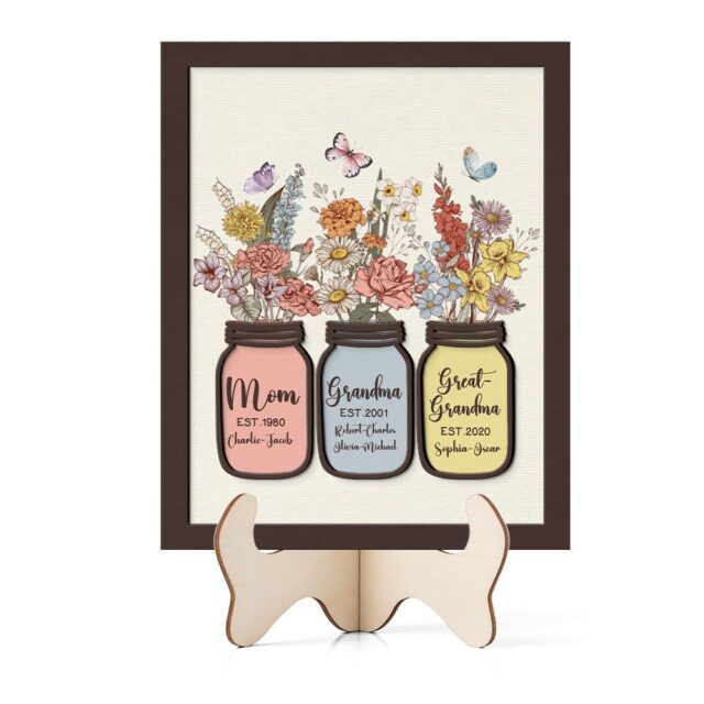 Personalized Great Grandma Wooden Sign with Grandkids Names – Mother’s Day Gift