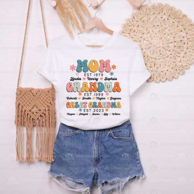 Custom Great Grandma Shirt – Personalized with Grandchild Names for Mother’s Day