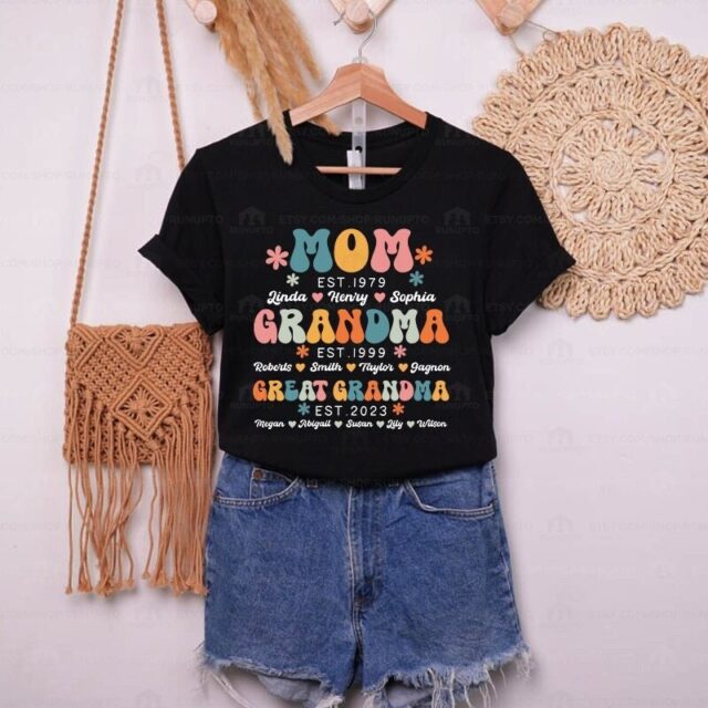 Custom Great Grandma Shirt – Personalized with Grandchild Names for Mother’s Day