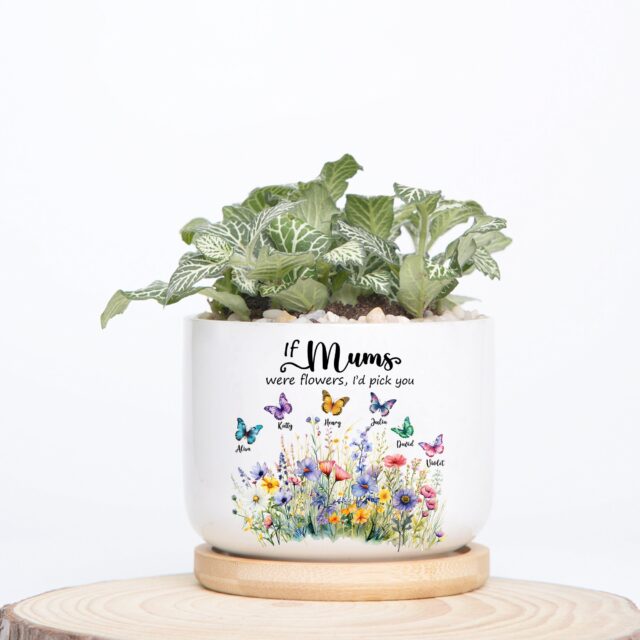 Personalized Wildflower Plant Pot – “We’d Pick You” Gift for Mum or Grandma