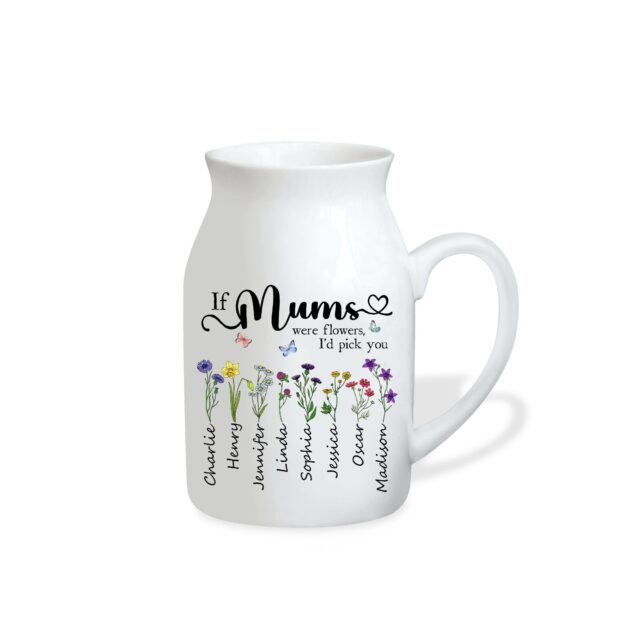 Personalized Grandma Flower Vase – “If You Were Flowers” Birth Month Design