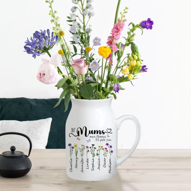 Personalized Grandma Flower Vase – “If You Were Flowers” Birth Month Design