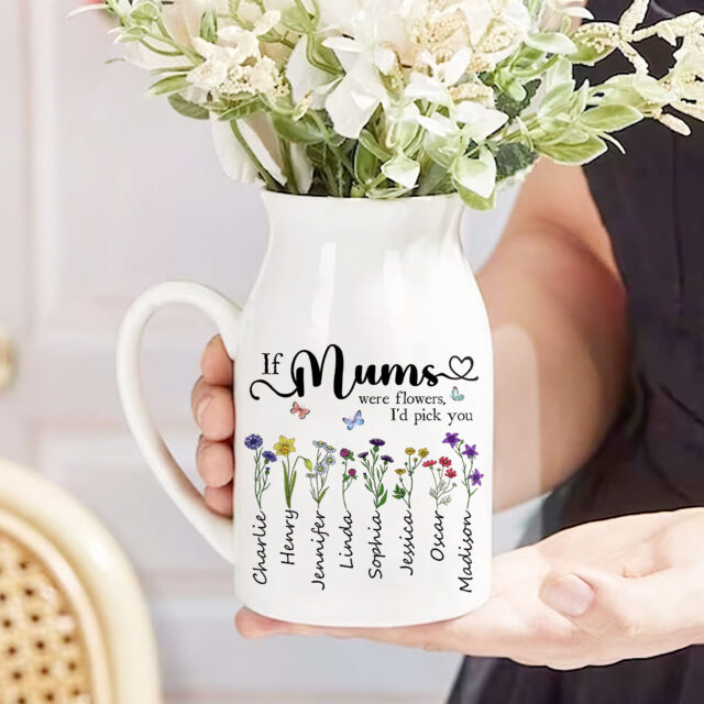 Personalized Grandma Flower Vase – “If You Were Flowers” Birth Month Design