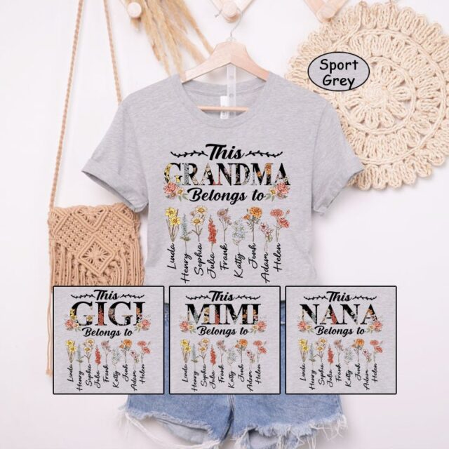 Grandma’s Garden Shirt – Custom Birth Month Flower for Mimi, Nana, Gigi