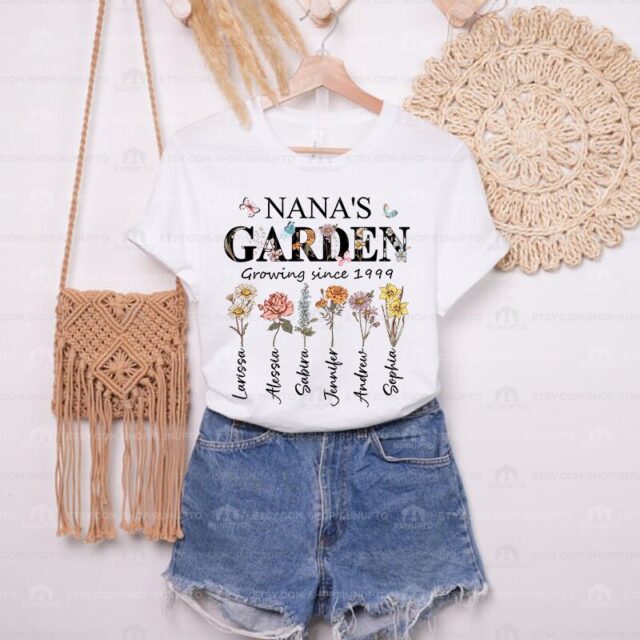Grandma’s Garden Shirt – Custom Birth Month Flower Gift