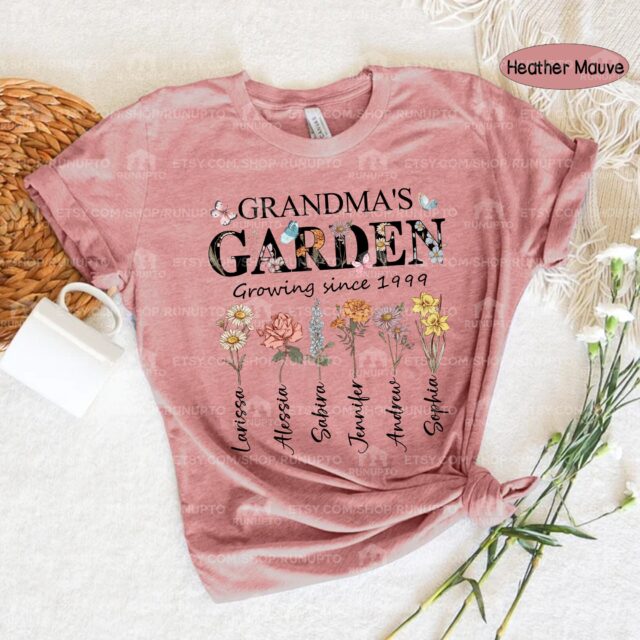 Grandma’s Garden Shirt – Custom Birth Month Flower Gift