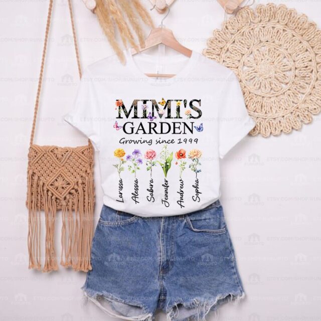 Personalized Nana’s Garden Shirt – Custom Birth Month Flower Shirt for Grandmother
