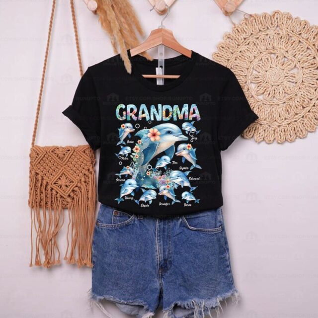 Personalized Grandma Dolphin Shirt – Custom with Kids’ Names for Mother’s Day