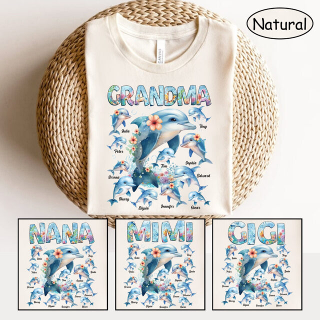 Personalized Grandma Dolphin Shirt – Custom with Kids’ Names for Mother’s Day