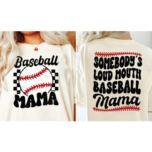 Personalized Baseball Mama Shirt – Somebody’s Loud Mouth Baseball Mom Tee