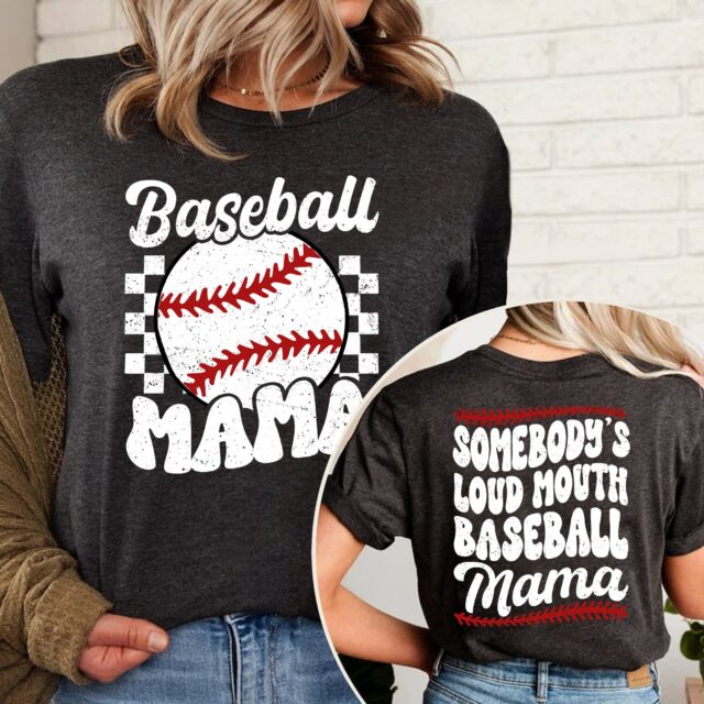 Personalized Baseball Mama Shirt – Somebody’s Loud Mouth Baseball Mom Tee