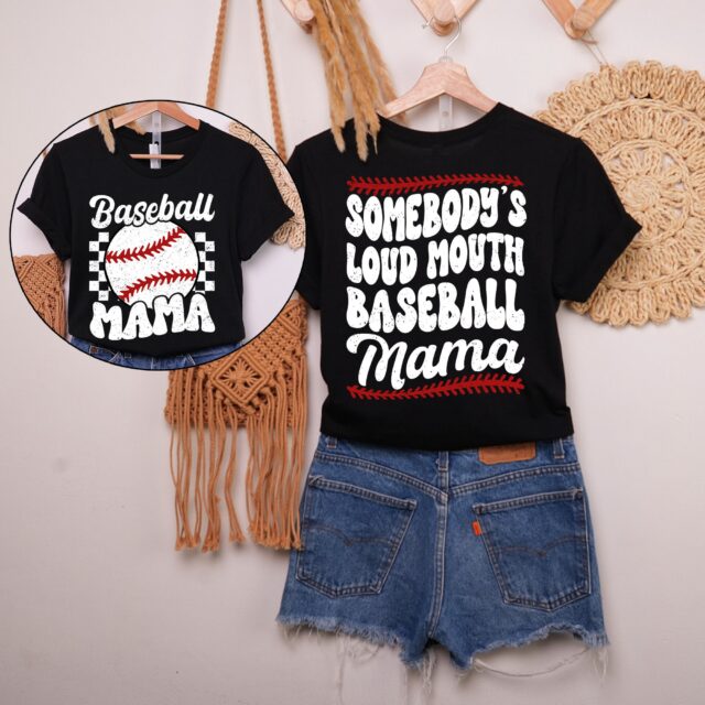 Personalized Baseball Mama Shirt – Somebody’s Loud Mouth Baseball Mom Tee