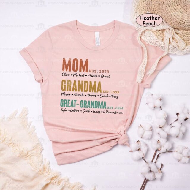 Custom Great Grandma Shirt – To Be Est Shirt with Grandchild Names