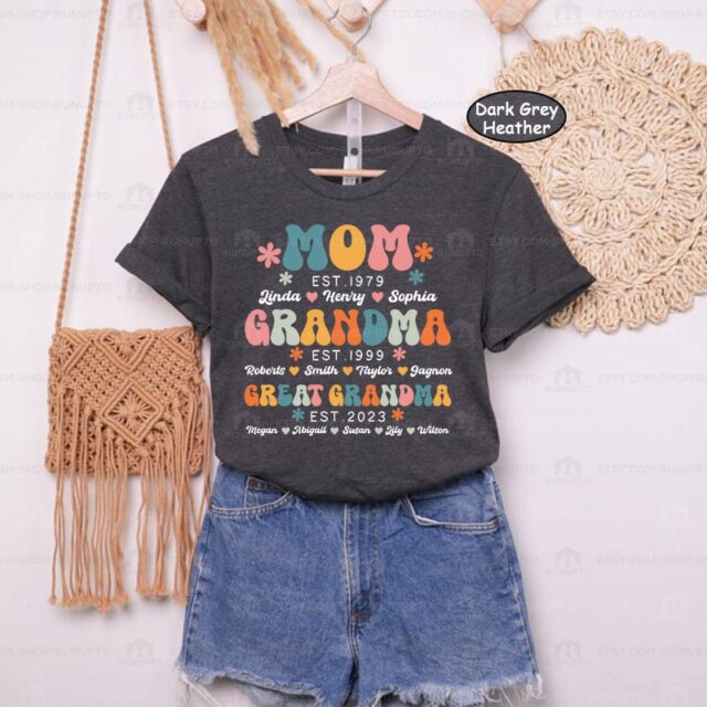 Custom Great Grandma Shirt – Personalized with Grandchild Names for Mother’s Day