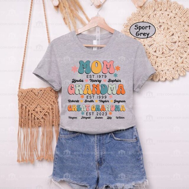 Custom Great Grandma Shirt – Personalized with Grandchild Names for Mother’s Day