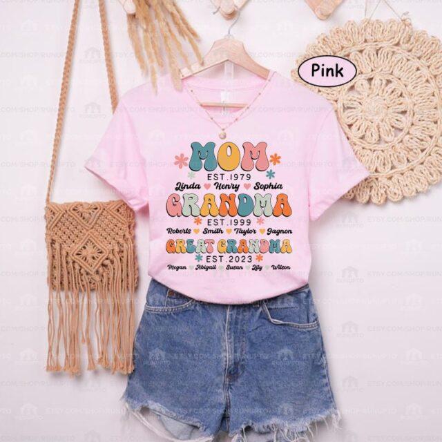 Custom Great Grandma Shirt – Personalized with Grandchild Names for Mother’s Day