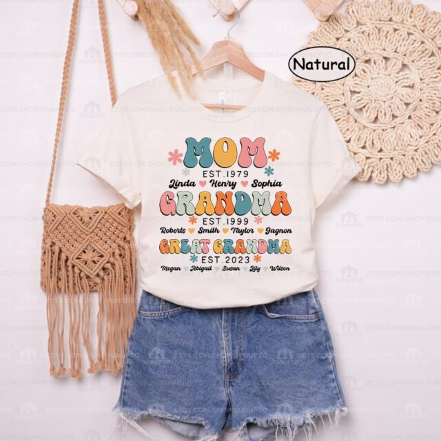 Custom Great Grandma Shirt – Personalized with Grandchild Names for Mother’s Day