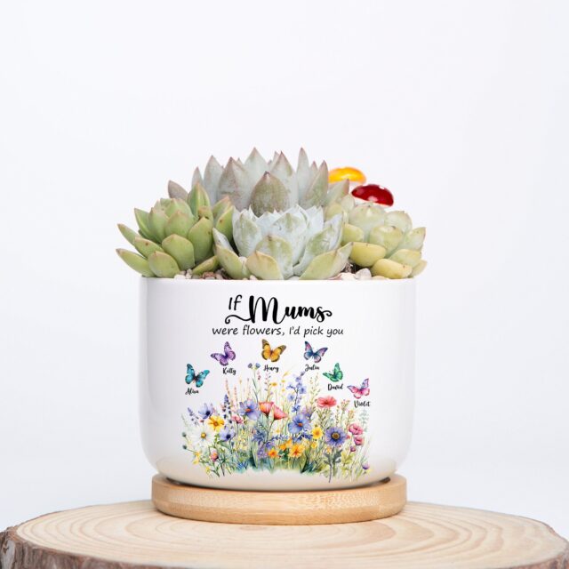 Personalized Wildflower Plant Pot – “We’d Pick You” Gift for Mum or Grandma