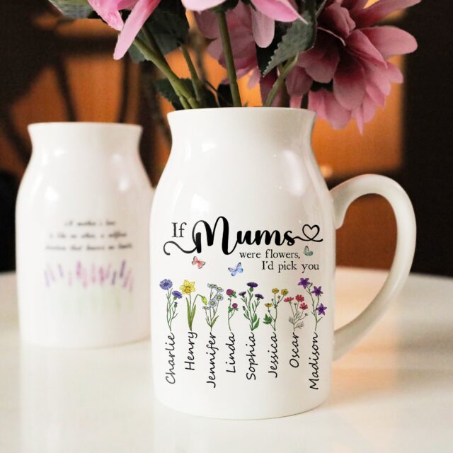 Personalized Grandma Flower Vase – “If You Were Flowers” Birth Month Design