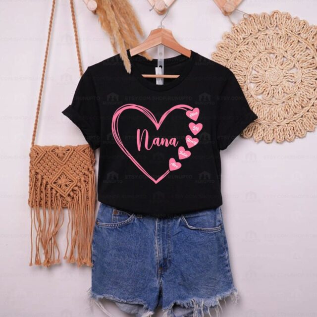 Custom Grandma Heart Shirt – Kids’ Names Mother’s Day Gift