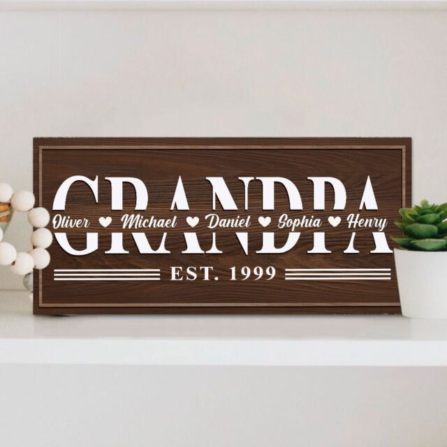 Custom Dad Wood Sign – Papa Est Sign from Kids or Daughter