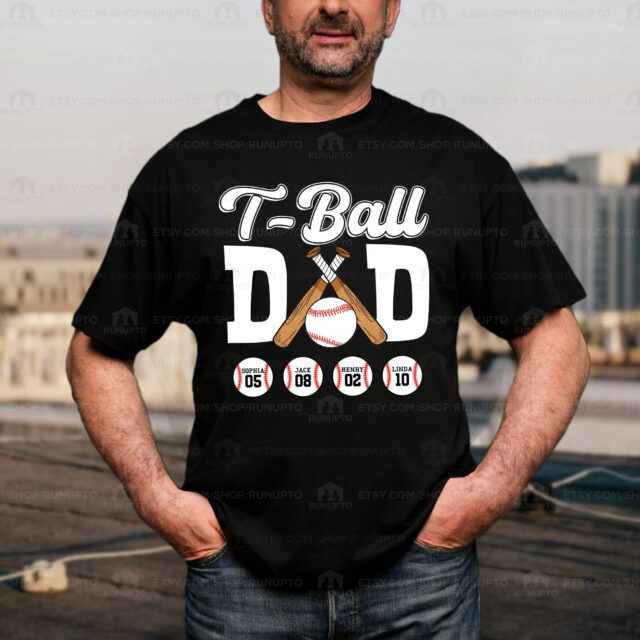 Personalized T-Ball Dad Shirt – Game Day Gift from Kid with Custom Name