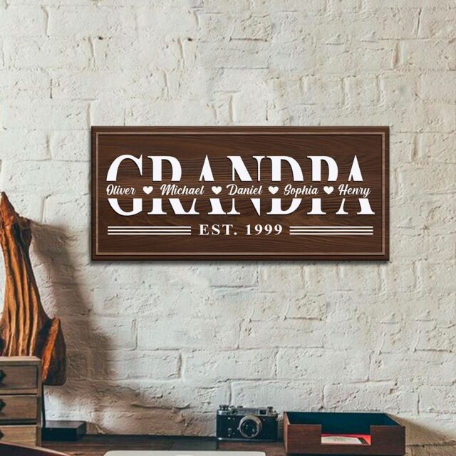 Custom Dad Wood Sign – Papa Est Sign from Kids or Daughter