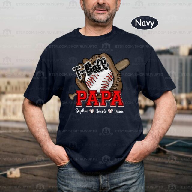 Custom T-ball Dad Shirt – Personalized Game Day Tee for Papa