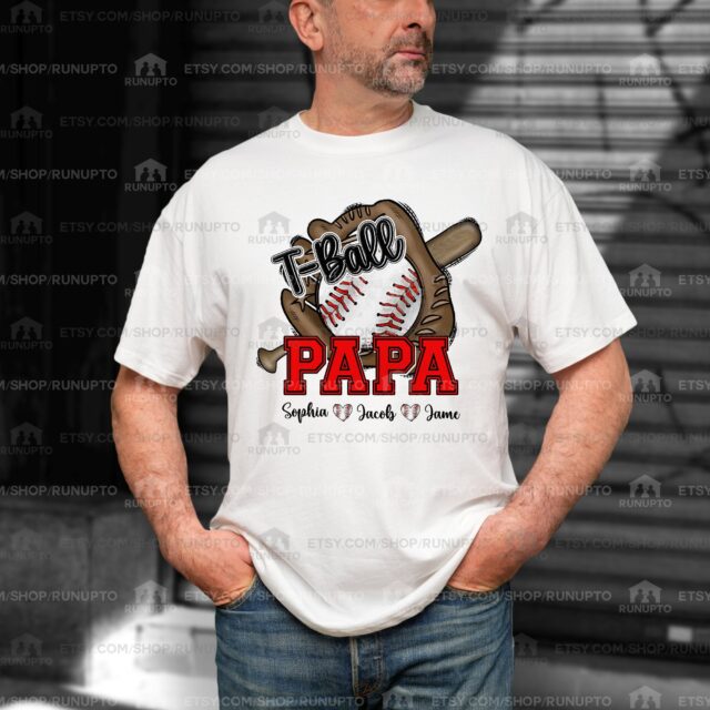 Custom T-ball Dad Shirt – Personalized Game Day Tee for Papa
