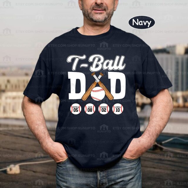 Personalized T-Ball Dad Shirt – Game Day Gift from Kid with Custom Name