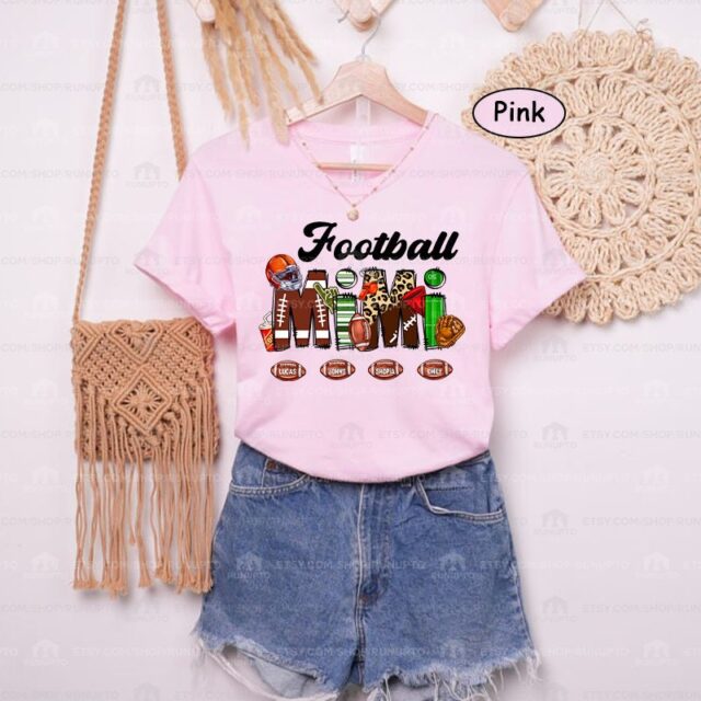 Football Grandma Shirt – Custom Name Football Season Tee for Nana & Family