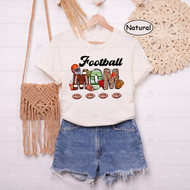 Football Grandma Shirt – Custom Name Football Season Tee for Nana & Family