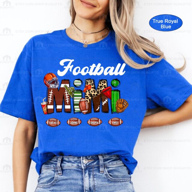 Football Grandma Shirt – Custom Name Football Season Tee for Nana & Family