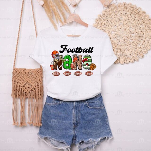 Football Grandma Shirt – Custom Name Football Season Tee for Nana & Family
