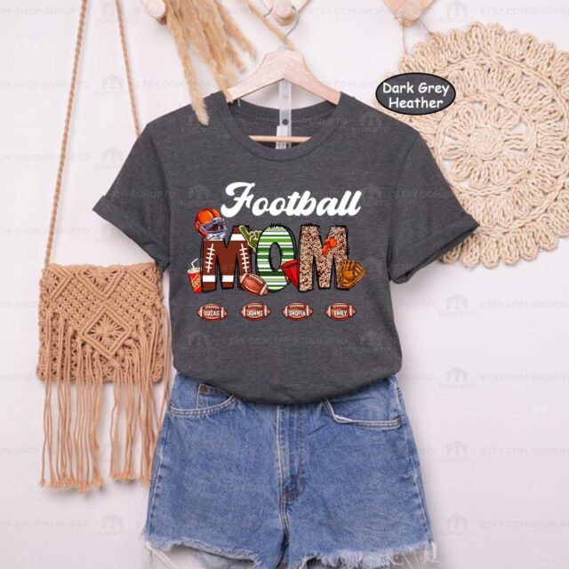 Football Grandma Shirt – Custom Name Football Season Tee for Nana & Family