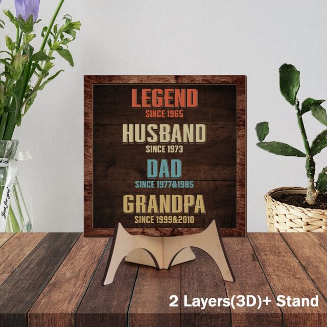 Legend Husband, Daddy, Grandpa Wood Sign – Personalized Father’s Day Gift