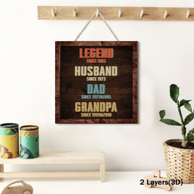 Legend Husband, Daddy, Grandpa Wood Sign – Personalized Father’s Day Gift