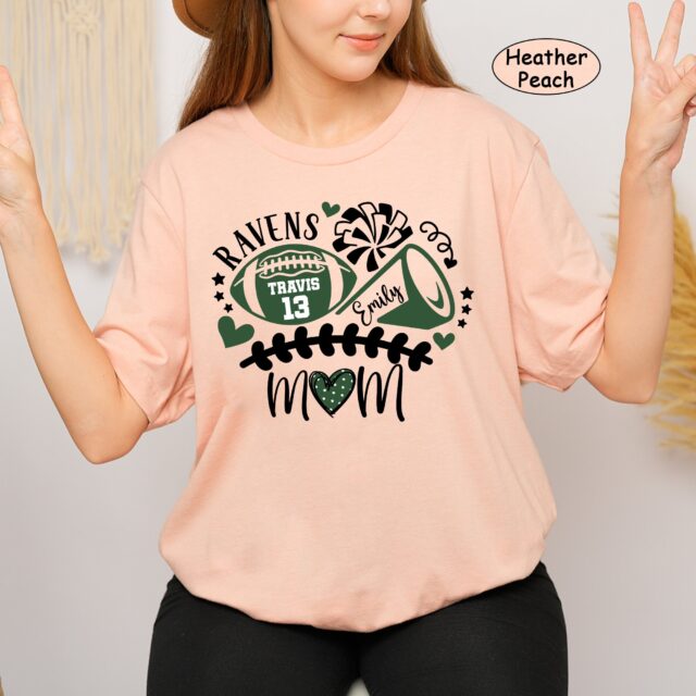 Custom Football Mom Shirt – Personalized Name & Number Football Mama Tee