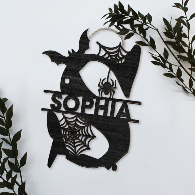 Custom Halloween Alphabet Letters – Spooky Family Name Monogram Sign
