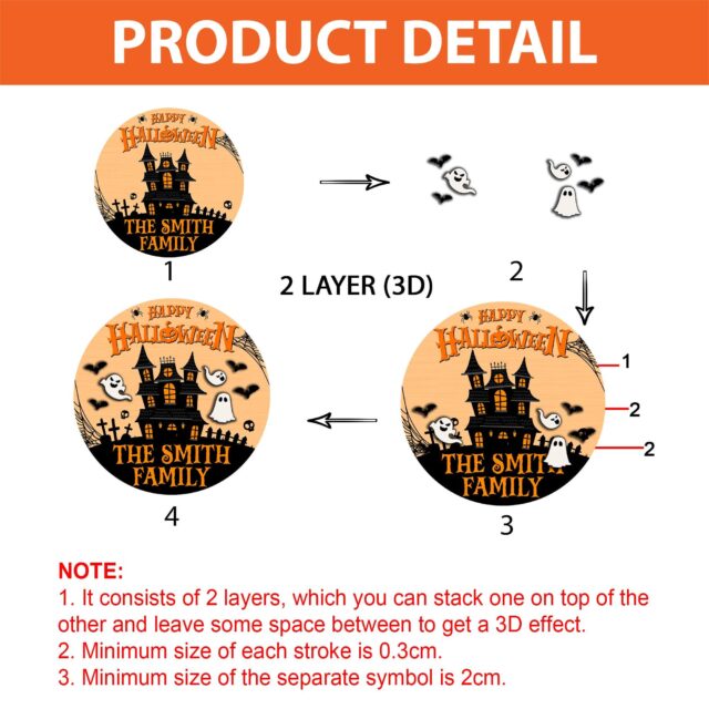Personalized Halloween Family Door Sign – Ghost Family Halloween Decorations