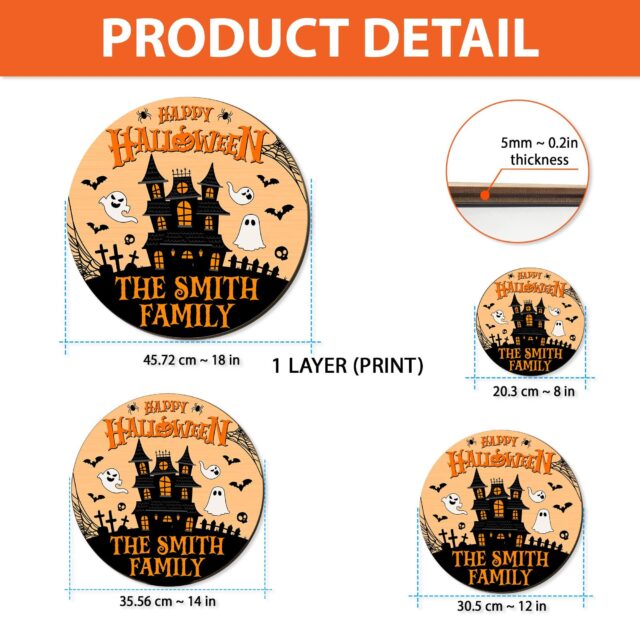 Personalized Halloween Family Door Sign – Ghost Family Halloween Decorations