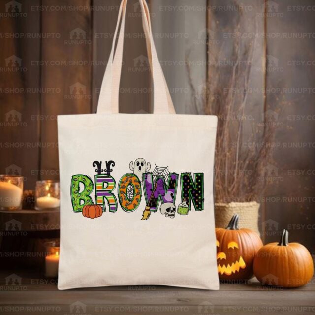Custom Halloween Tote Bag with Kids Names – Trick or Treat Gift