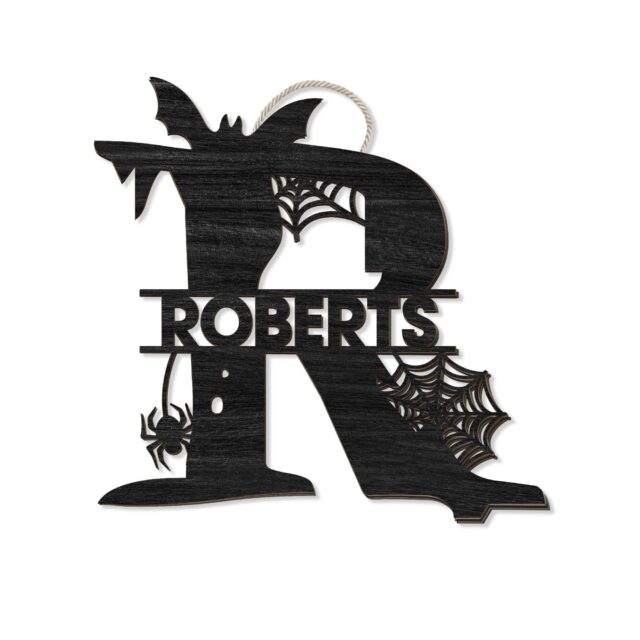 Custom Halloween Alphabet Letters – Spooky Family Name Monogram Sign