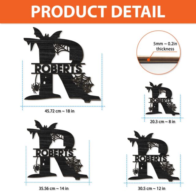 Custom Halloween Alphabet Letters – Spooky Family Name Monogram Sign