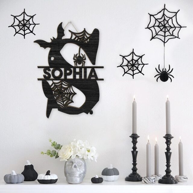 Custom Halloween Alphabet Letters – Spooky Family Name Monogram Sign