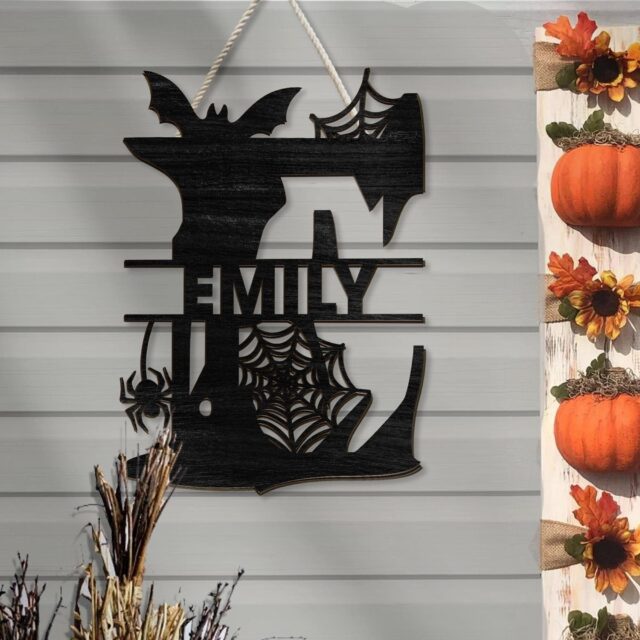 Custom Halloween Alphabet Letters – Spooky Family Name Monogram Sign