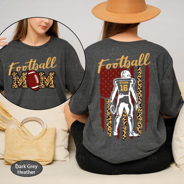 Personalized Football Mom Shirt – Custom Sports Mama Tee